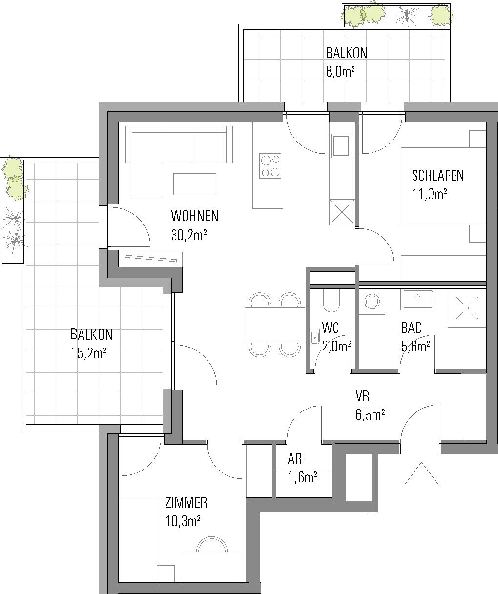 Grundriss – Klagenfurt · Neubau: 3-Zimmer-Anlegerwohnung ca. 67 m² · Oasis City Life Klagenfurt · provisionsfrei