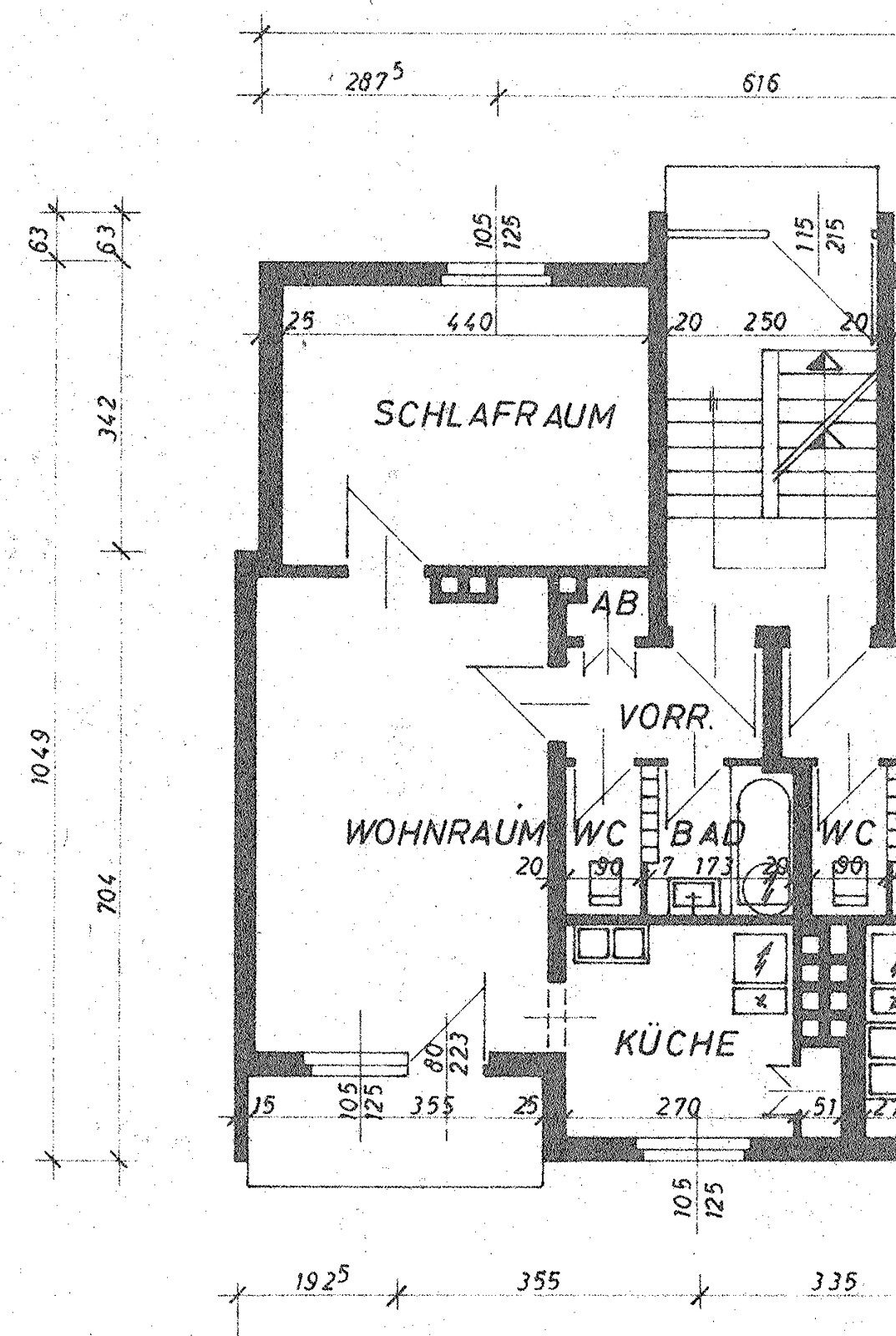 Grundriss – St. Marein im Mürztal · Bestand: 2-Zimmer-Anlegerwohnung ca. 49 m² · Mozartstraße · provisionsfrei