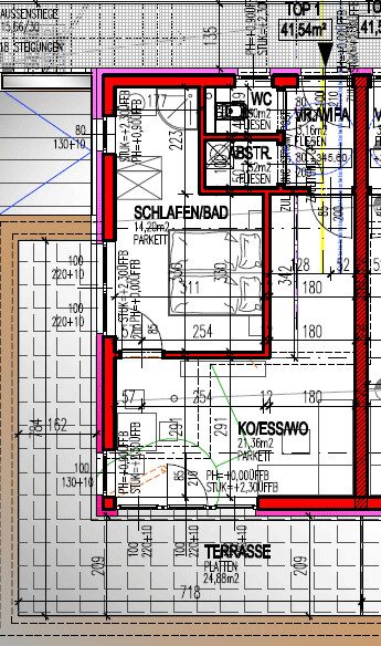 Grundriss – Mühldorf b. Feldbach · Bestand: 2-Zimmer-Anlegerwohnung ca. 42 m² · Remlerweg 10 · provisionsfrei