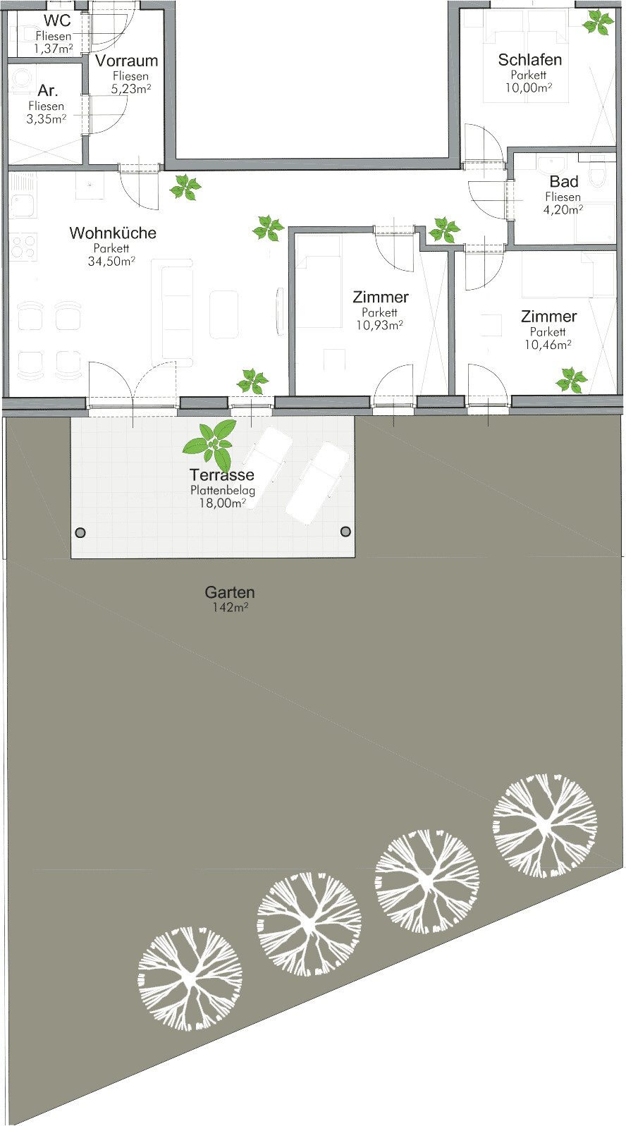 Grundriss – St. Georgen an der Stiefing · Neubau: 4-Zimmer-Anlegerwohnung ca. 80 m² · St. Georgen an der Stiefing BA1 · provisionsfrei